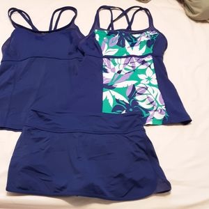Lands End Bathing Suit Set 2 Tanks + 1 skort
